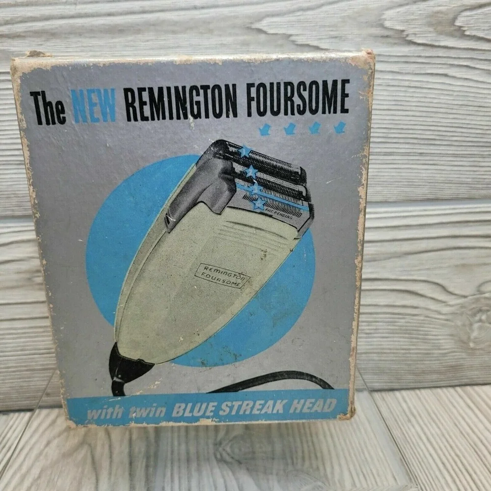 Remington Electric Shaver Mens Foursome Model 78 With Box Case PARTS ONLY Vtg